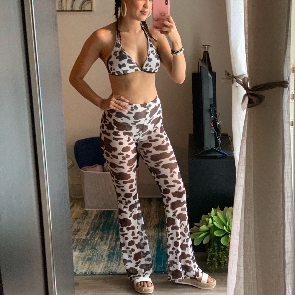 Sheer Cow Print 2 Piece